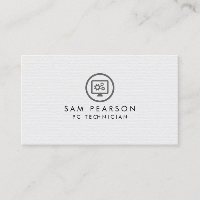 PC Technician Computer Repair Business Card (Front)