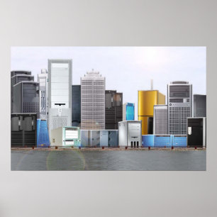 PC Tower Skyline Poster