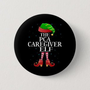 Pca Caregiver Elf Funny Matching Pajama Group Chri 6 Cm Round Badge