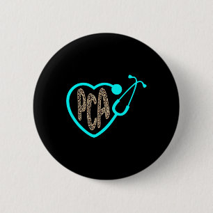 Pca Patient Care Istant Heart Leopard Nurse Week 2 6 Cm Round Badge
