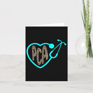 Pca Patient Care Istant Heart Leopard Nurse Week 2 Card