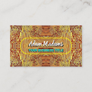 PCB, Electronic Printed Circuit Board QR - Gold  Business Card