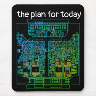 PCB Printed Circuit Board Board Shirt with Plan  Mouse Pad