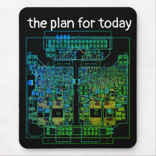 PCB Printed Circuit Board Platinen-Shirt mit Plan Mouse Pad