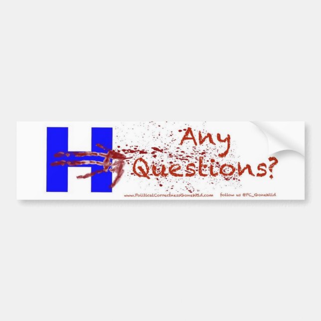 PCGW Bumper Sticker #HillaryAnyQuestions Hillary (Front)
