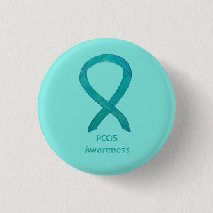 PCOS Awareness Ribbon Custom Art Pin