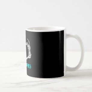 Pcos awareness skeleton hand heart ribbon teal coffee mug