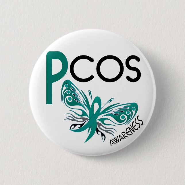 PCOS BUTTERFLY 3.1 6 CM ROUND BADGE (Front)