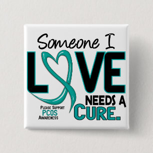 PCOS Needs A Cure 2 15 Cm Square Badge