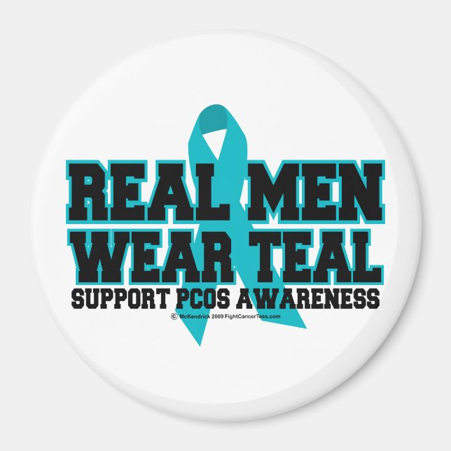 PCOS Real Men Wear Teal Magnet (Front)