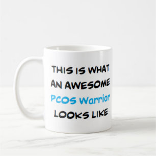 pcos warrior, awesome coffee mug