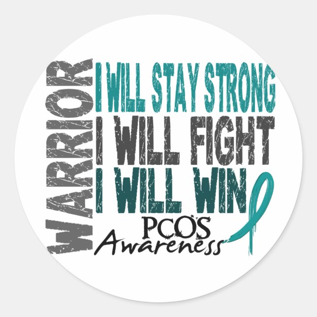 PCOS Warrior Classic Round Sticker (Front)