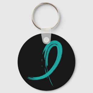 PCOS's Teal Ribbon A4 Key Ring