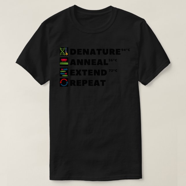 PCR Process Steps of Polymerase Chain Reaction Mol T-Shirt (Design Front)