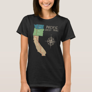 Pct Pacific Crest Trail Hiking Map 1 T-Shirt