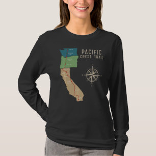 Pct Pacific Crest Trail Hiking Map 1 T-Shirt