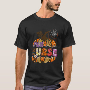 PCU Nurse Halloween Pumpkin Leopard Progressive Ca T-Shirt