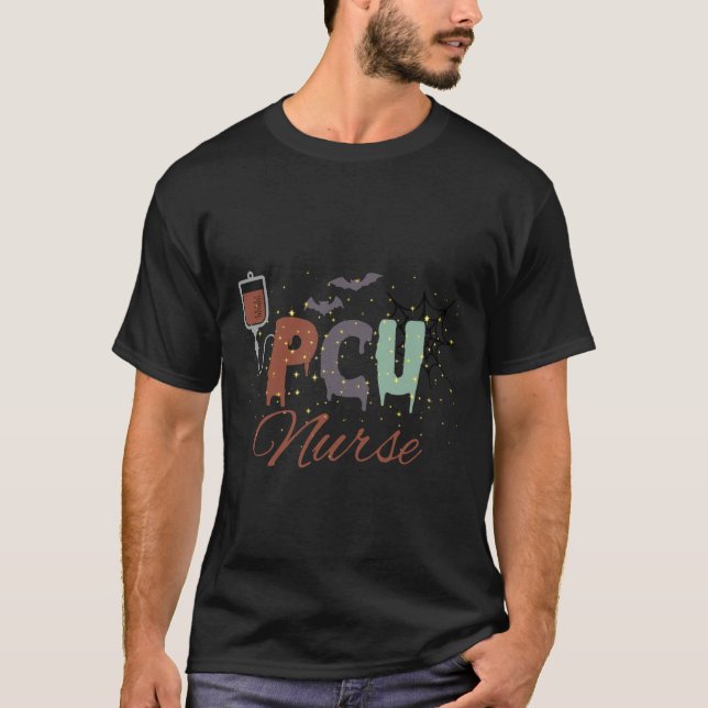 PCU Nurse Halloween Retro Nurse Progressive Care U T-Shirt (Front)