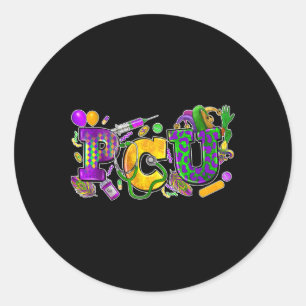 Pcu Nurse Mardi Gras Progressive Care Unit Nursing Classic Round Sticker