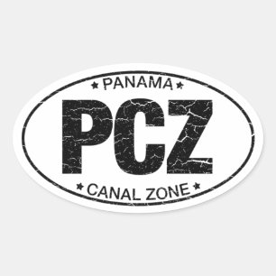 PCZ – Panama Canal Zone Cracked Sticker