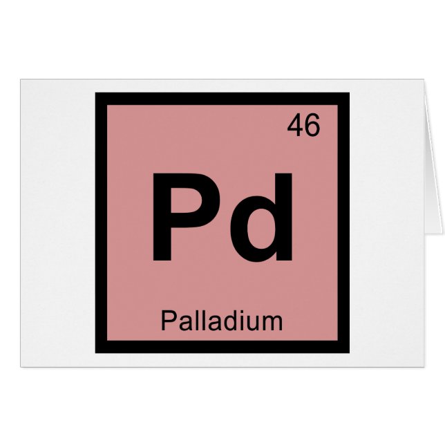 Pd - Palladium Chemistry Periodic Table Symbol (Front Horizontal)