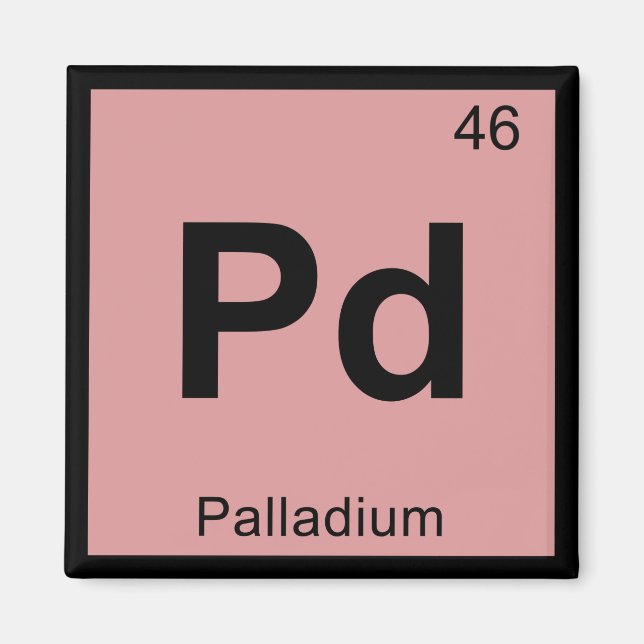 Pd - Palladium Chemistry Periodic Table Symbol Magnet (Front)