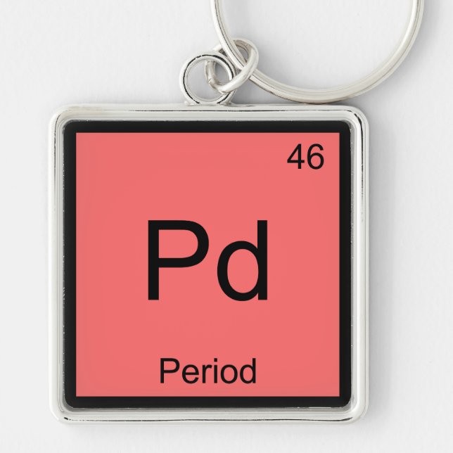 Pd - Period Chemistry Element Symbol Funny T-Shirt Key Ring (Front)