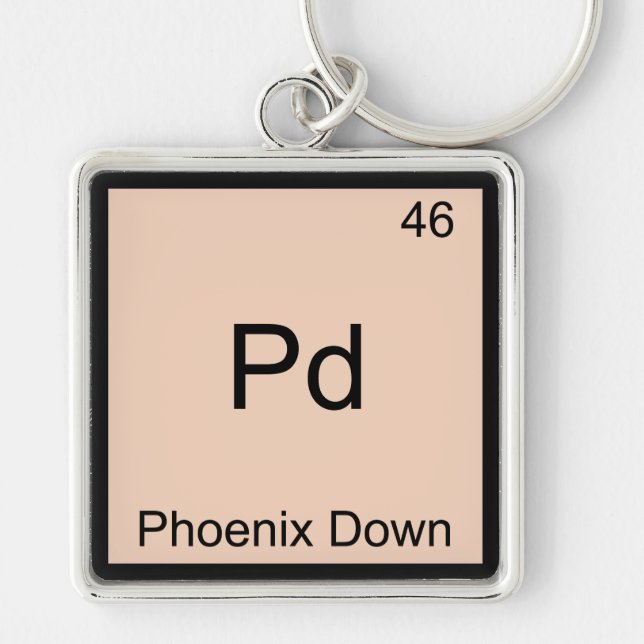 Pd - Phoenix Down Chemistry Element Symbol T-Shirt Key Ring (Front)
