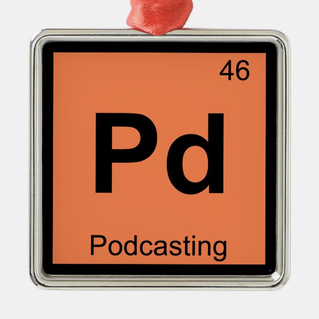 Pd - Podcasting Chemistry Periodic Table Symbol Metal Tree Decoration (Front)