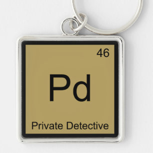 Pd - Private Detective Chemistry Element Symbol T Key Ring