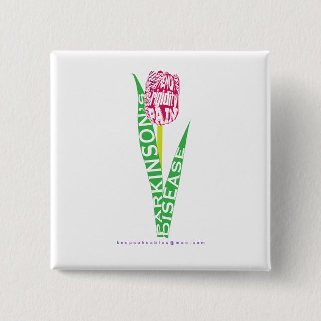 PD Wordy Tulip 15 Cm Square Badge (Front)