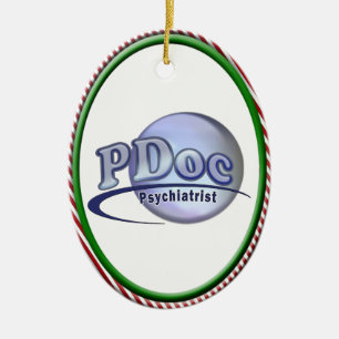 PDoc DOCTOR OF PSYCHIATRY PSYCHIATRIST LOGO Ceramic Tree Decoration