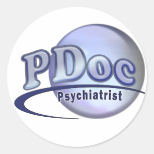 PDoc DOCTOR OF PSYCHIATRY PSYCHIATRIST LOGO Classic Round Sticker