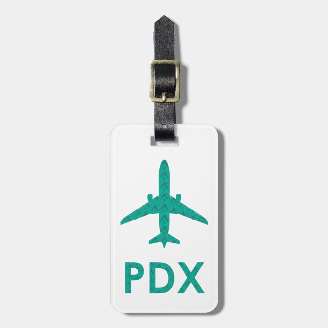 PDX Airport Carpet | PORTLAND Luggage Tag (Front Vertical)