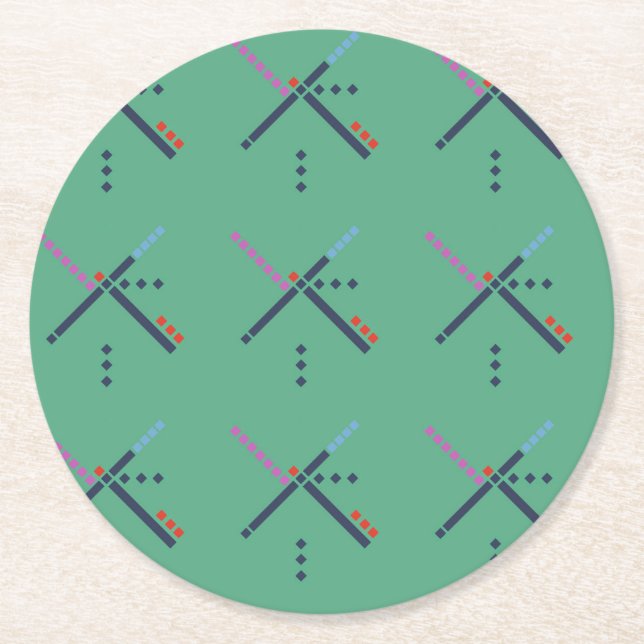 PDX Airport Carpet Round Paper Coaster (Front)