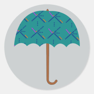 PDX Airport Carpet Umbrella Classic Round Sticker