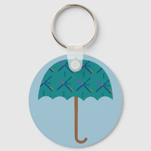PDX Airport Carpet Umbrella Key Ring
