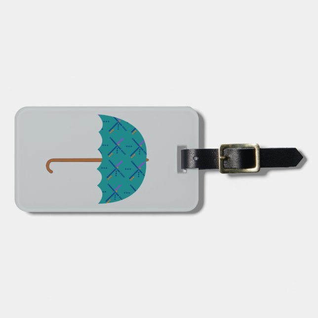 PDX Airport Carpet Umbrella Luggage Tag (Front Horizontal)