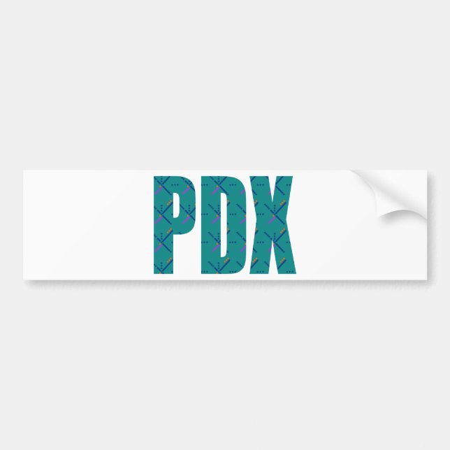 PDX Letters Portland Airport Carpet Bumper Sticker (Front)