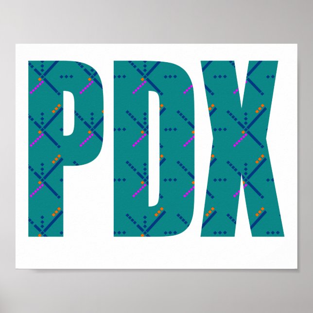 PDX Portland Airport Carpet Text Poster (Front)