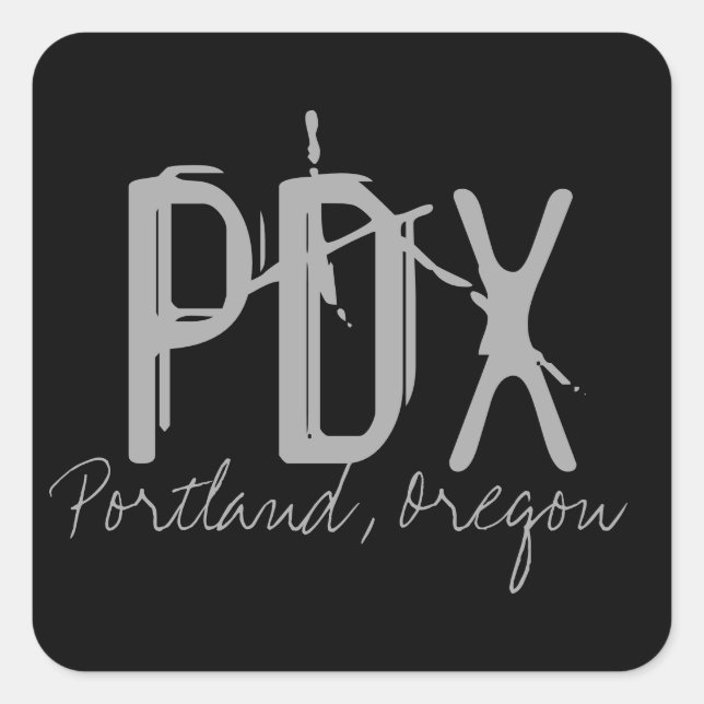 PDX Portland Airport Code Square Sticker (Front)
