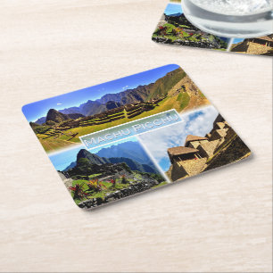 PE Machu Picchu - Square Paper Coaster
