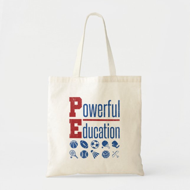 PE Powerful Education PE Teacher Tote Bag (Front)