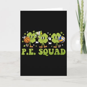 Pe Squad St Patricks Day Shamrock Physical Educati Card