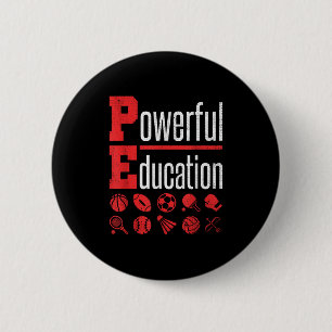 Pe Teacher Gym Physical Education School Motivatio 6 Cm Round Badge