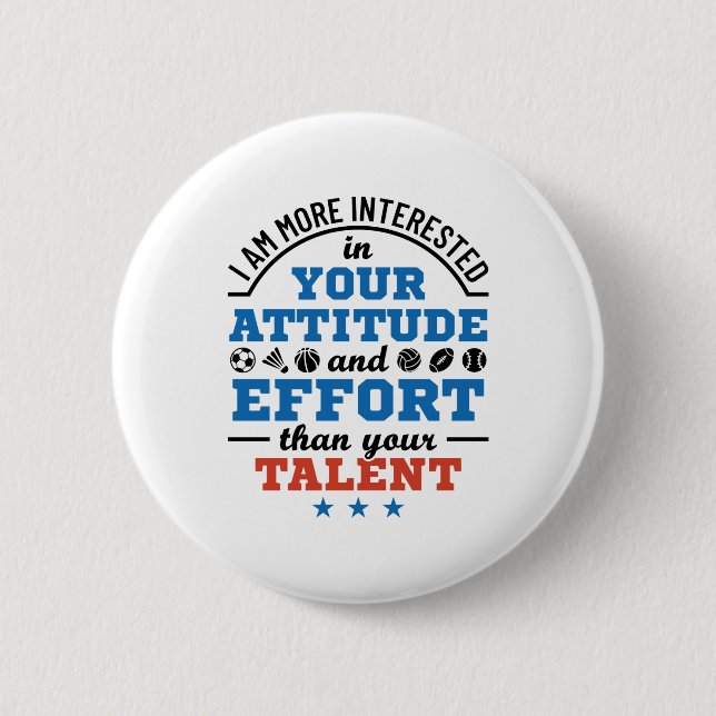 PE Teacher Physical Education Coach Attitude 6 Cm Round Badge (Front)