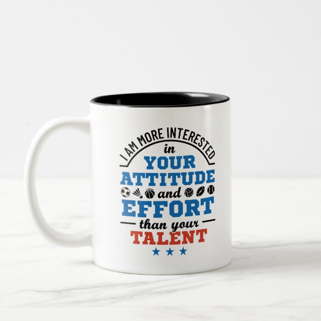 PE Teacher Physical Education Coach Attitude Two-Tone Coffee Mug (Left)