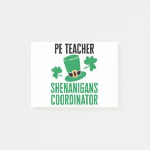 PE Teacher Shenanigans Coordinator St Patricks Day Post-it Notes