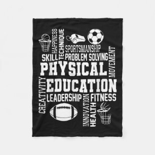 Pe Teacher Team Physical Education Teacher Back To Fleece Blanket