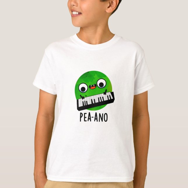 Pea-ano Funny Music Veggie Pea Pun  T-Shirt (Front)